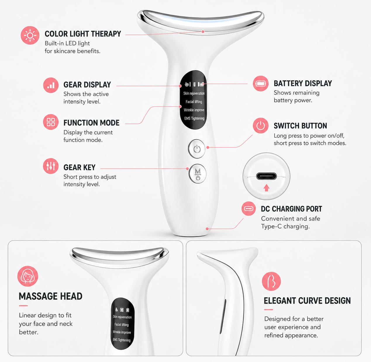 LED Neck & Face Massager